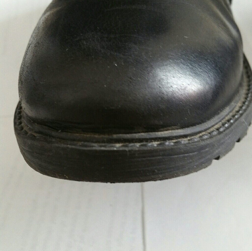 ZARA black leather moto boots - Picture 4 of 8